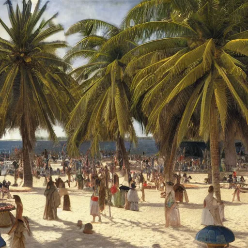 Image similar to a ultradetailed beautiful photo of hundreds of people in the amazonas palace designed by jules bastien - lepage, hans belmer, frank weston and gustave baumann, beach, trending on artstation, mediterranean, palm trees, light sparkles, sharp focus, soft light, 8 k 4 k