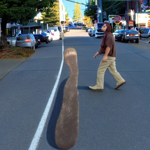 Image similar to bigfoot walking down the street in downtown Bremerton Washington