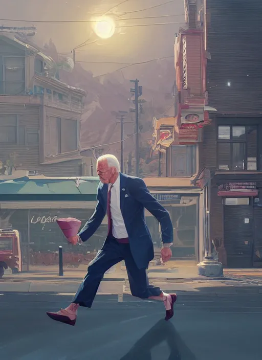 Prompt: highly detailed image of joe biden running to an ice cream truck, in gta v, stephen bliss, unreal engine, fantasy art by greg rutkowski, loish, rhads, ferdinand knab, makoto shinkai and lois van baarle, ilya kuvshinov, rossdraws, tom bagshaw, global illumination, radiant light, detailed and intricate environment