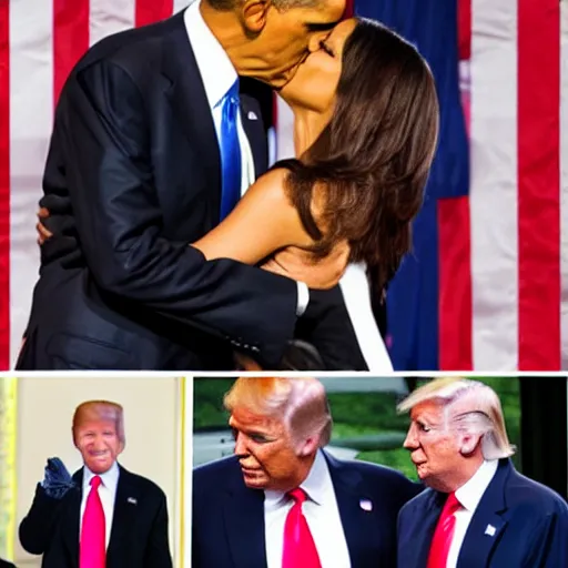 Image similar to obama kissing donald trump