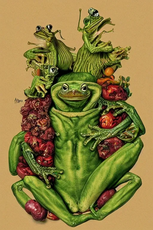 Prompt: Alien Frog in style of Guiseppe Arcimboldo