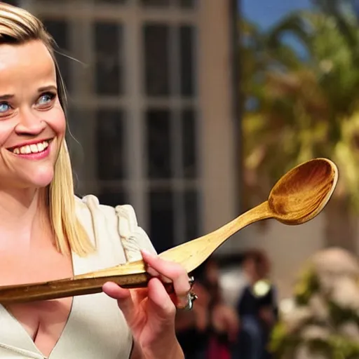 Image similar to reese witherspoon holding a spoon