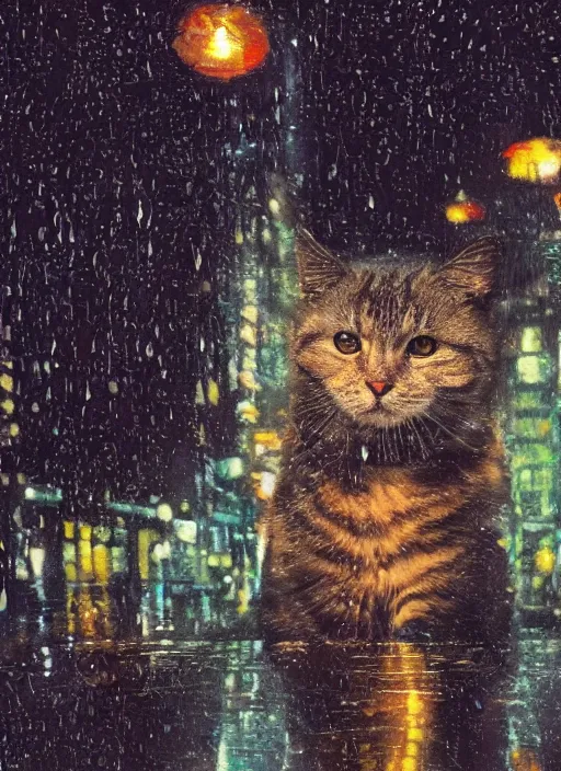 Cat Looking At Cyberpunk City In The Rain Live Wallpaper - MoeWalls on Make  a GIF