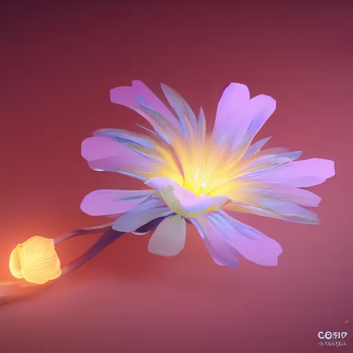 Image similar to Luminescent flower blooming at twilight, cgsociety, r /art, trending on artstation, artstationHD, octane render, highly detailed, cel-shaded
