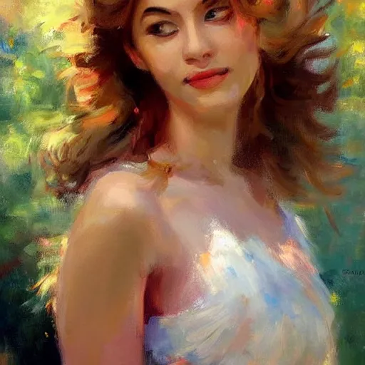 Image similar to painting volegov car blonde woman volcano!!!