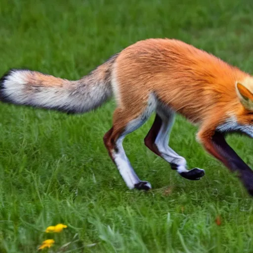 Prompt: fox on the run