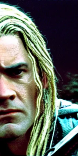 Image similar to Film still of Denzel Washington as Legolas in the movie Lord of the Rings