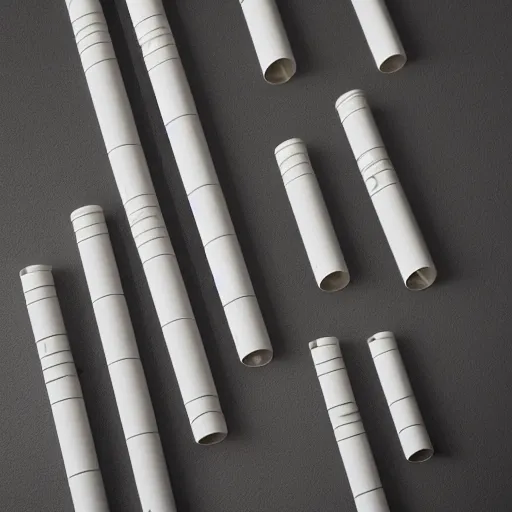 Image similar to the abstraction of communication as represented with thin ceramic tubes