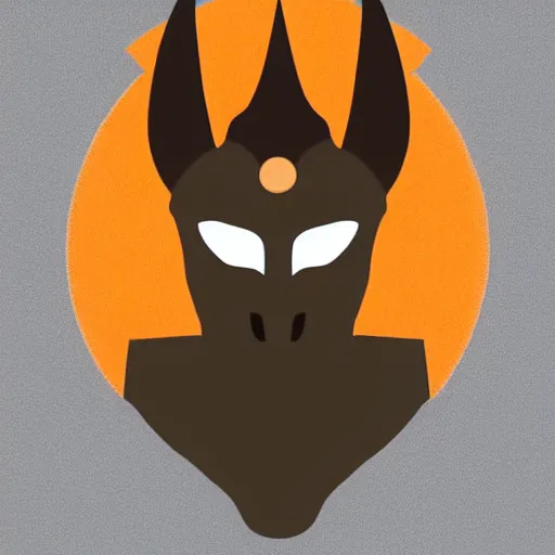 Image similar to a cute anubis god, digital art, iconic icon, 2 d vector logo, cartoon