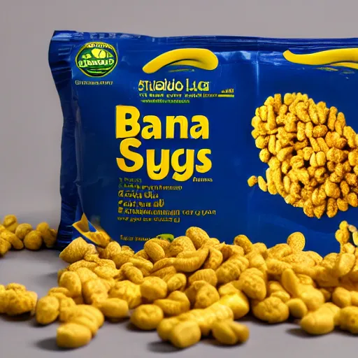 Image similar to a professional photo of a new package for Banana Slug Cereal, studio lighting, 85 mm lens,