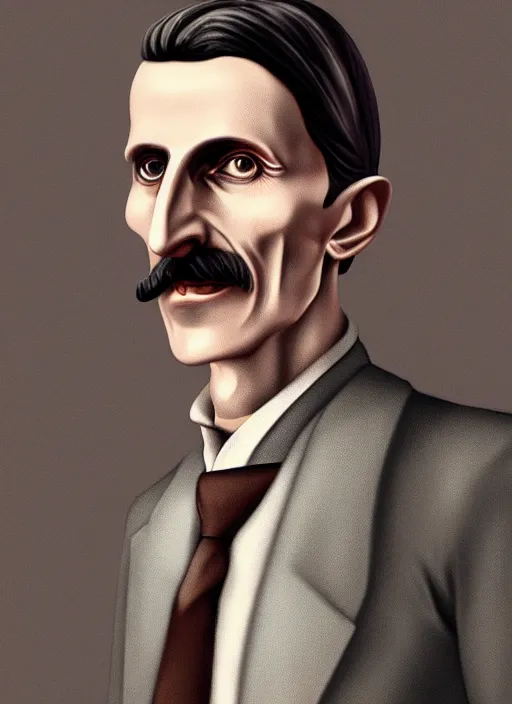 Prompt: ultra realistic full body digital potrait of Nikola Tesla Nikola Tesla, full body, 4k, hypermaximalist, detailed