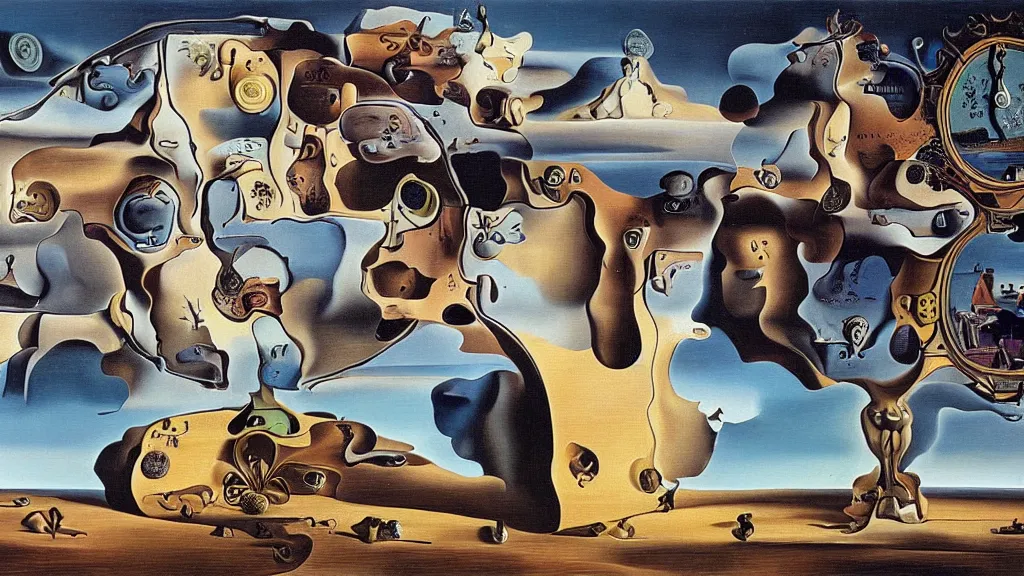 Prompt: the newest masterpiece of salvador dali, it is called ; time doesn't exist