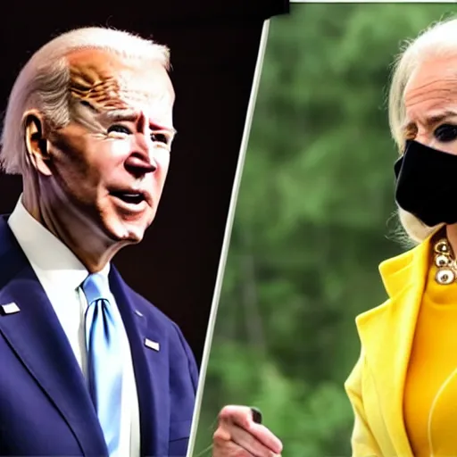 Prompt: joe biden dressed as a woman wearing a wig and sniffing his own hair