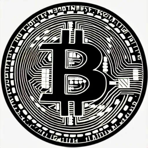 Prompt: Bitcoin logo black and white logo, in the style of Victo Ngai, Kilian Eng and by Jake Parker, swirly vibrant lines, winning-award masterpiece, fantastically gaudy, aesthetic octane render, 8K HD Resolution