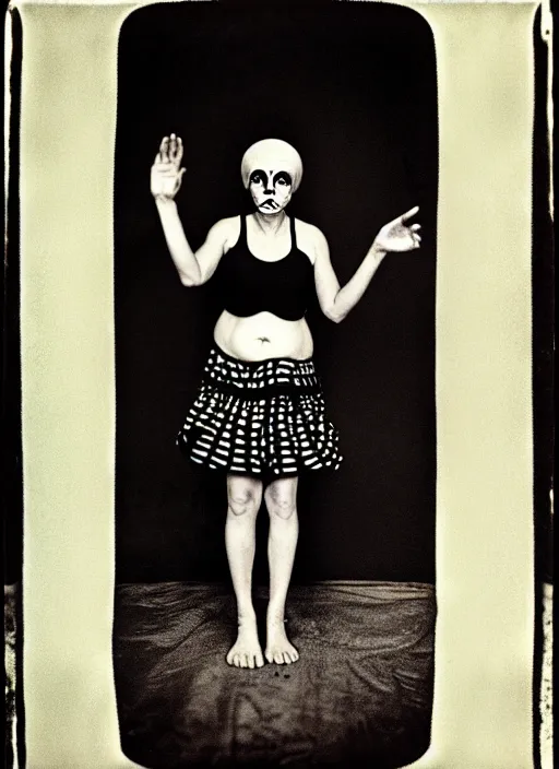 Image similar to the fool tarot, diane arbus portrait photography