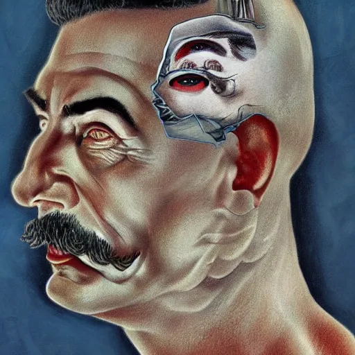 Prompt: bodyhorror portrait of josef stalin degraded abomination, photo - realistic, color image, 2 k, highly detailed, by h. r. giger