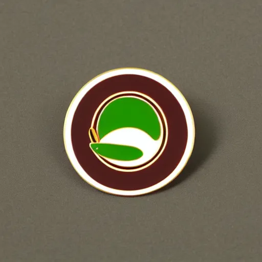 Image similar to a retro minimalistic circle enamel pin of an exploding jalapeno, use of negative space allowed, smooth curves