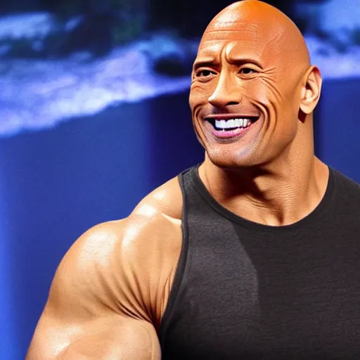 Prompt: dwayne the rock johnson's face as a real rock