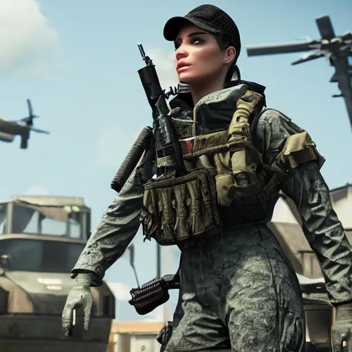 Prompt: Halsey in Call of Duty, 4k