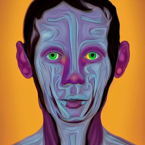 Image similar to half human half milk, digital art,