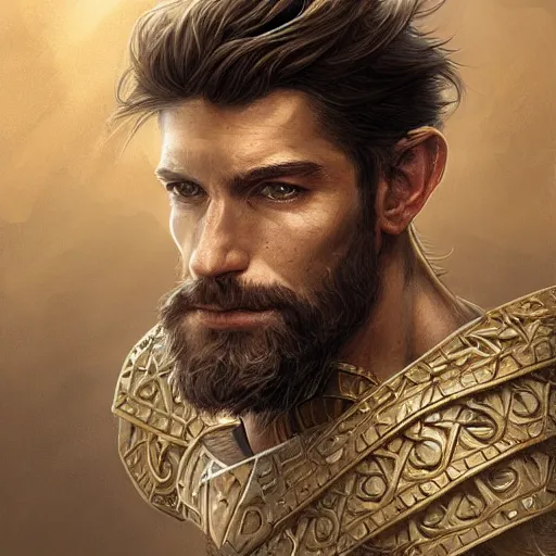 portrait of a ruggedly handsome paladin, soft hair, | Stable Diffusion