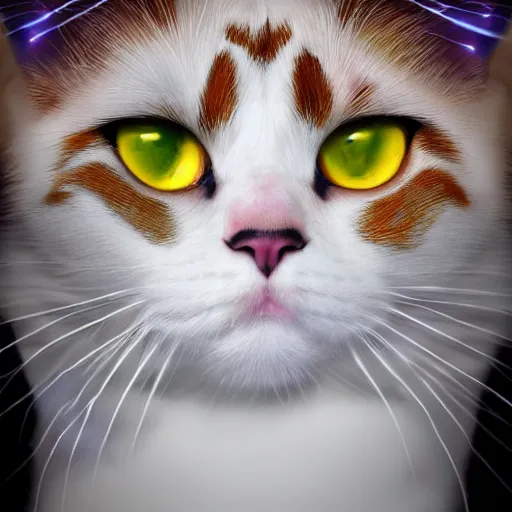 Prompt: symmetry!! portrait of beautiful ragdoll cat, long cat hairs, big cat eyes, colorful lighting, hyperrealistic, trending on pixiv fanbox, style of marvel cinematic universe,