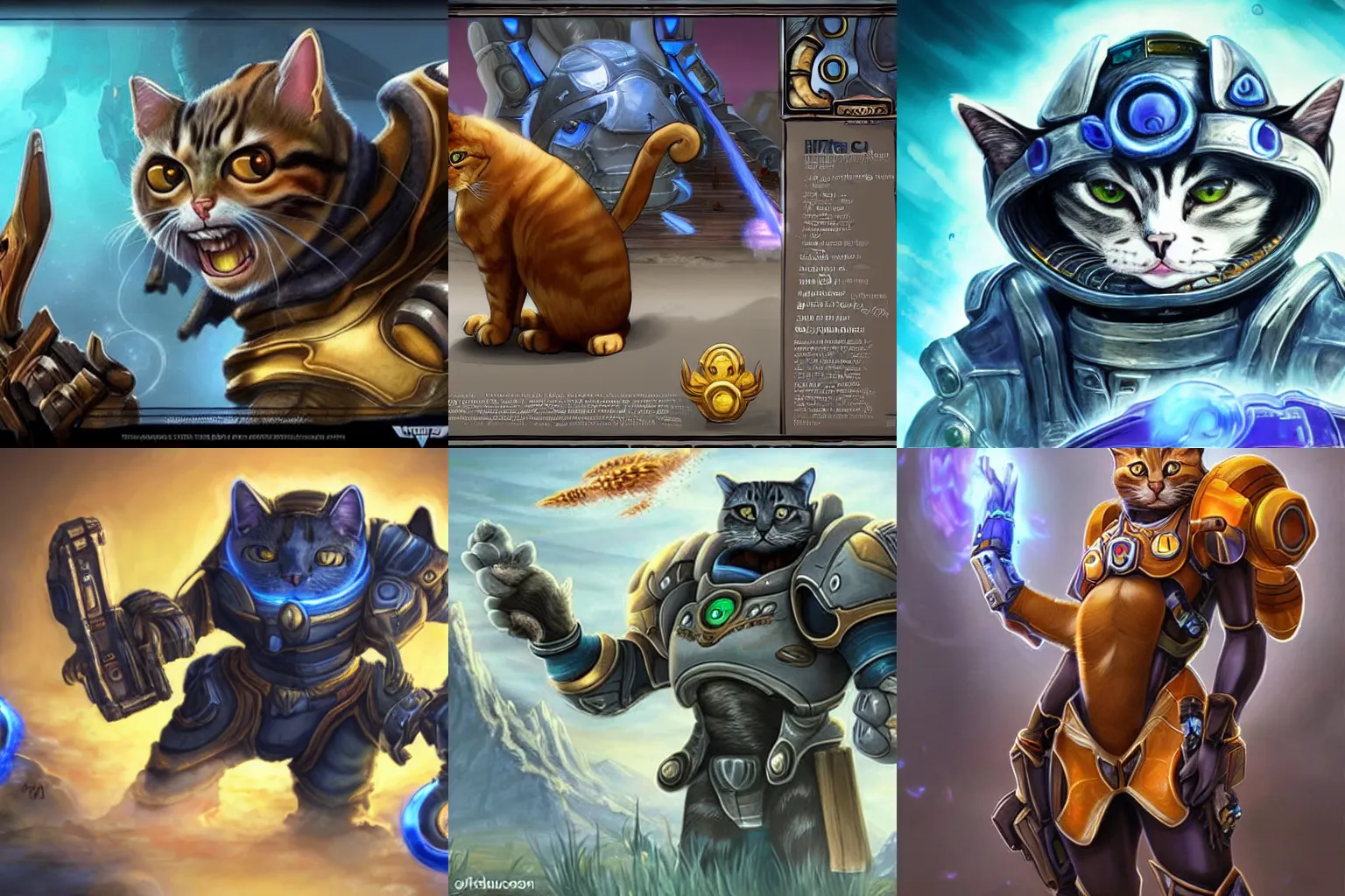 Prompt: a cat as a Starcraft character