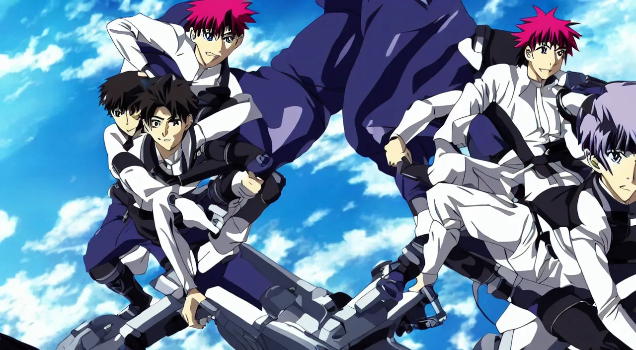 Image similar to ikari shinji riding gelendvagen, full hd, hd anime, hd anime wallaper