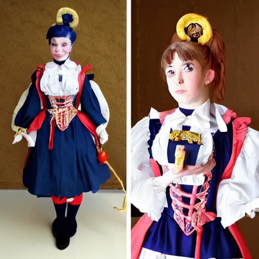 Image similar to Elizabethan renascence Tudor themed sailor moon school girl