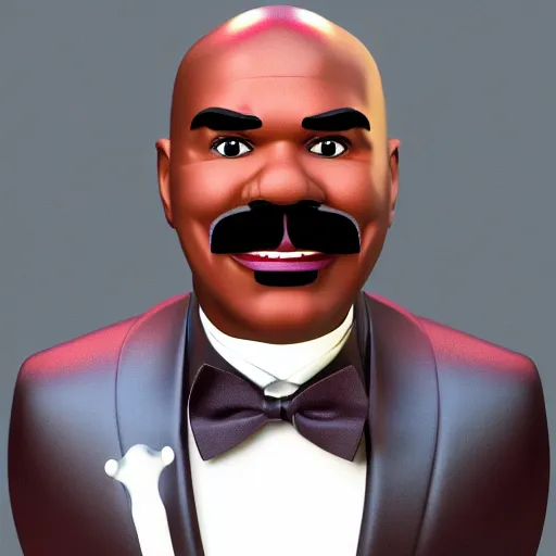 Prompt: robot that looks like steve harvey, realistic, clean, detailed