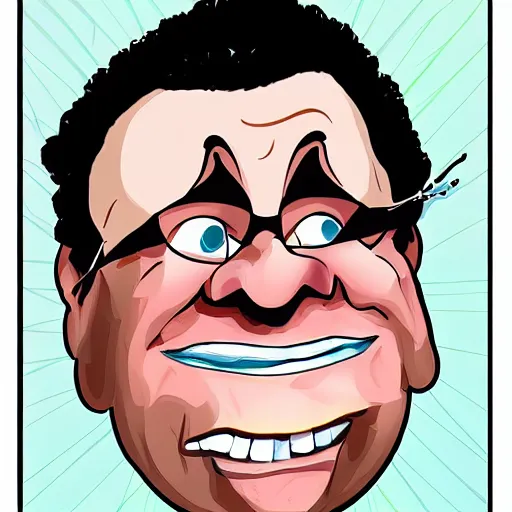 Image similar to caricature of denny devito, professional, digital art, silly