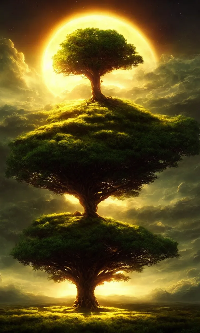 godly tree of life seen from outer space engulfs the | Stable Diffusion ...