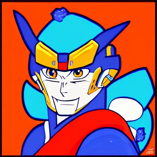 Image similar to full portrait painting of voltes v, pixel art 8 x 8.