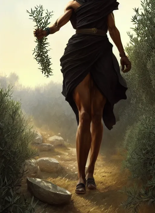 Image similar to barack obama shaking olive trees in jaen, d & d, muscular!, black, fantasy, intricate, elegant, highly detailed, digital painting, artstation, concept art, smooth, sharp focus, illustration, art by artgerm and greg rutkowski and alphonse mucha