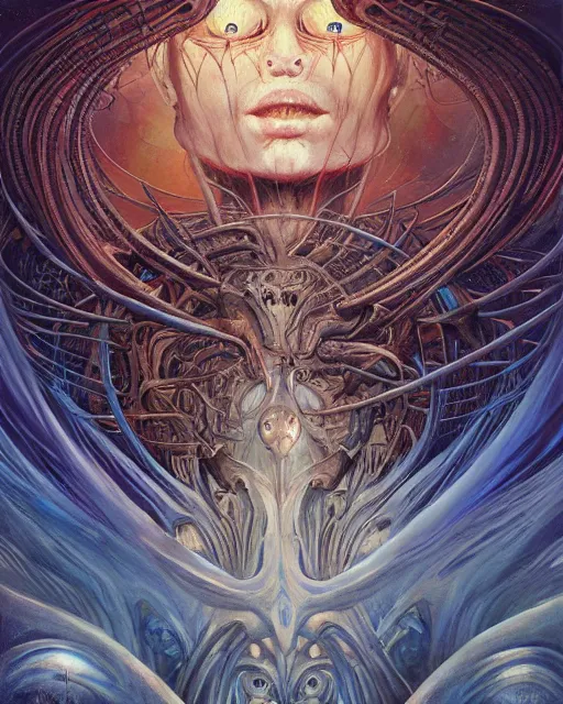 Image similar to as above so below, by antonio j. manzanedo, giger, alex grey, android jones, wayne barlowe, philippe druillet, raymond swanland, cyril rolando, josephine wall, harumi hironaka, trending on artstation