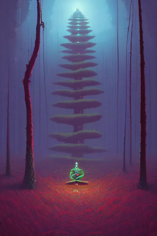 Prompt: The Ayahuasca Spirit, by Simon Stalenhag