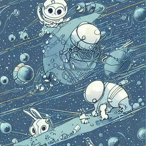 Image similar to A lost sci-fi rabbit, space rabbit, interstellar black hole, by James Jean And WLOPPRO