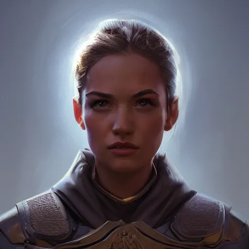 Prompt: portrait, ava locklear as a paladin, dramatic lighting, cinematic, establishing shot, high detail, photo realistic, cinematic lighting, post processed, concept art, artstation, matte painting, style by eddie mendoza, raphael lacoste, alex ross