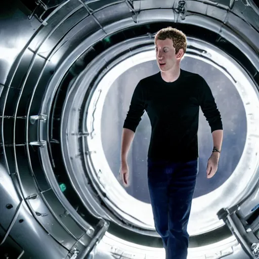 Image similar to mark zuckerberg in a cryostasis tube from Aliens. photograph.