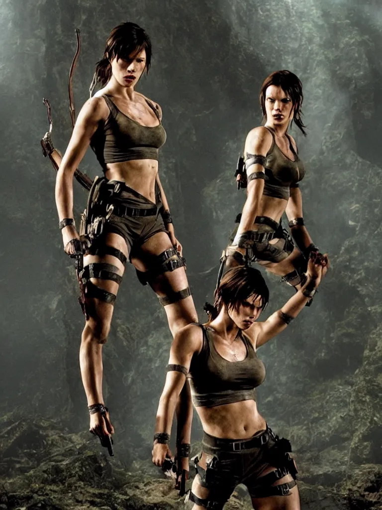 Image similar to Mila Jovovich as Tomb raider