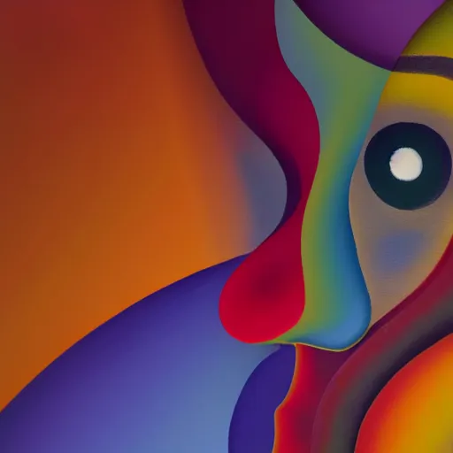 Image similar to random background; painting of a face by Kandinsky with smooth gradients; 3d unreal engine, 4k 3d render