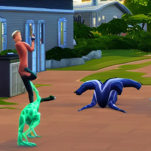 Prompt: Venom in the Sims 4