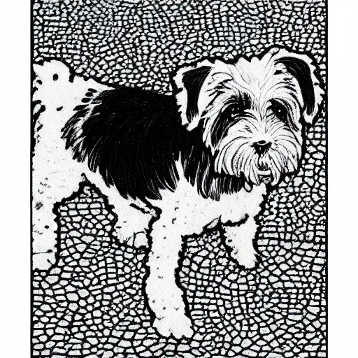 Image similar to a wire hair terrier highly detailed black and white “ katsuhiro otomo ” akira manga