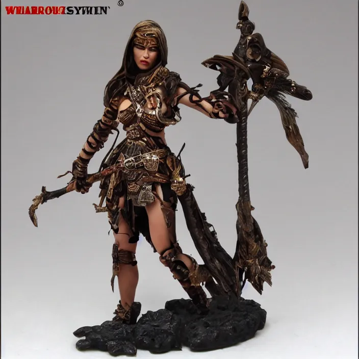 Image similar to 80mm resin highly accurate miniature of warrior woman, standing, beautiful bone structure, Product Introduction Photos, 4K, Full body, simple background