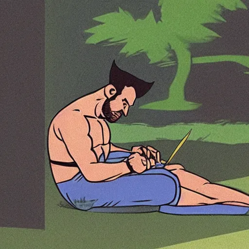 Image similar to photo of wolverine rolling a joint