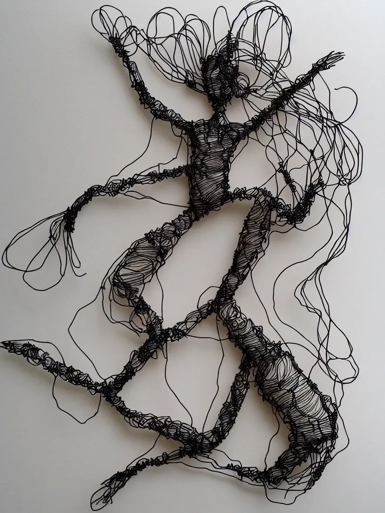 Image similar to wire art of a nymphette