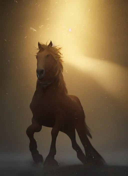 Prompt: horse up his men, volumetric lighting, beautiful, golden hour, sharp focus, ultra detailed, cgsociety by leesha hannigan, ross tran, thierry doizon, kai carpenter, ignacio fernandez rios, noir photorealism, film