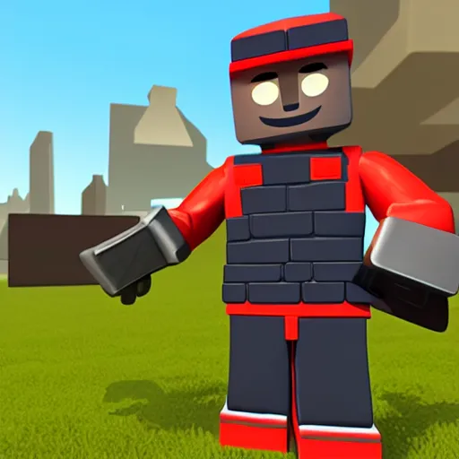 Prompt: roblox character holding a glock