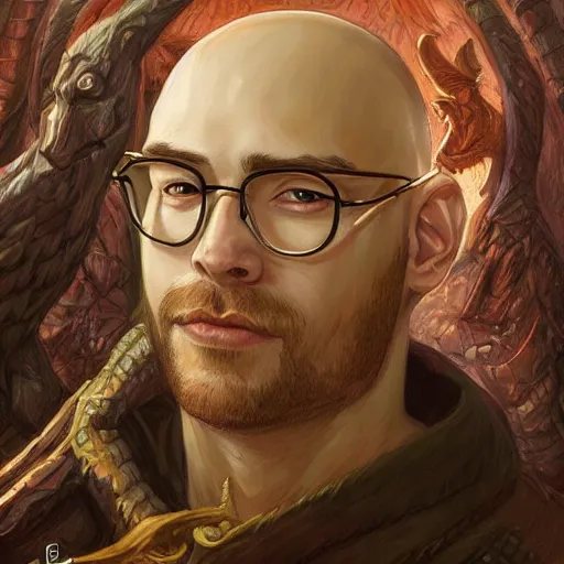 Image similar to Northernlion as a fantasy D&D character, portrait art by Donato Giancola and James Gurney, digital art, trending on artstation