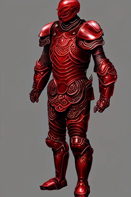 Prompt: beautiful, digital art of an elegant, intricate, beautiful, red, steel - plate full body armor. artstation, by erak note, tooth wu, neil richards, kan liu, siwoo kim